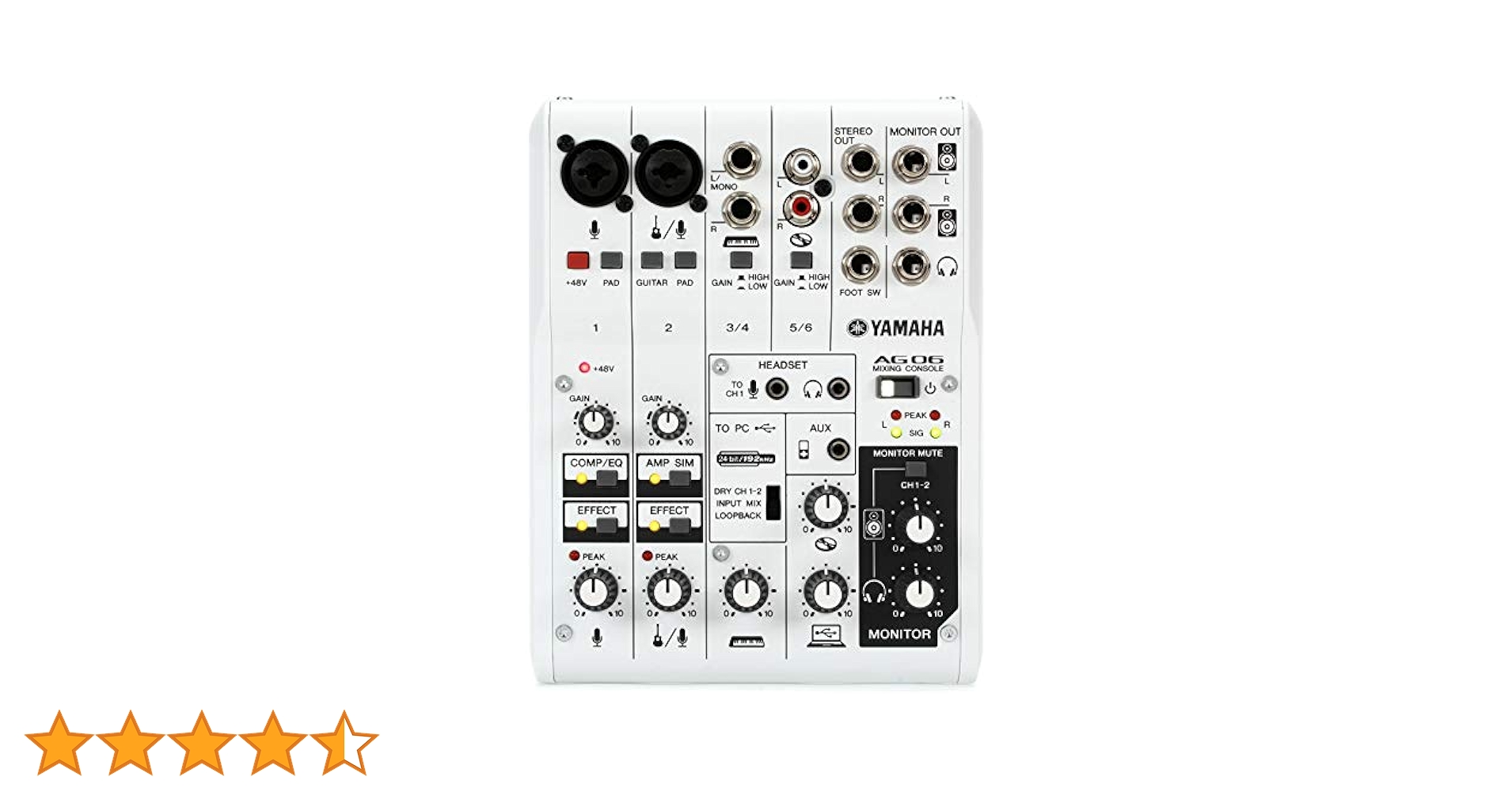 DTM・DAW yamaha ag06 Yamaha AG06 6-Channel Mixer / 2 Microphone, White : Amazon